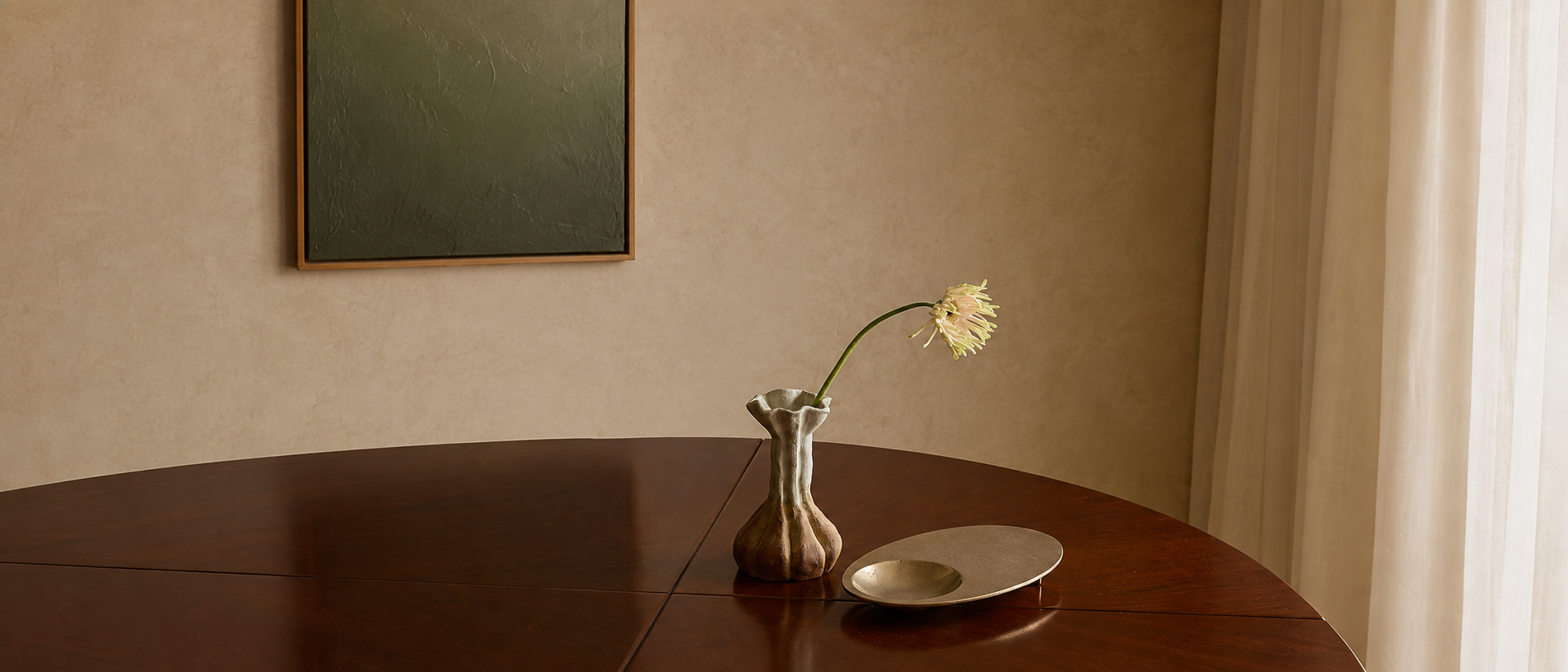 Decorative objects styled within an interior