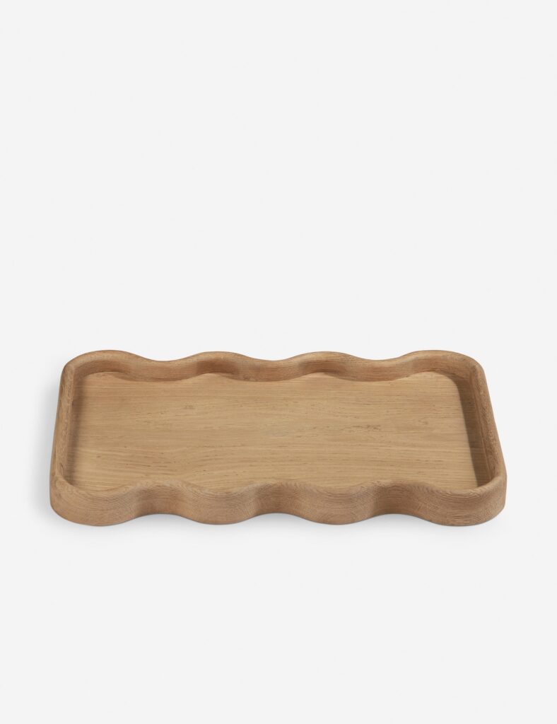 Sculptural Modern Oak Tray - Black