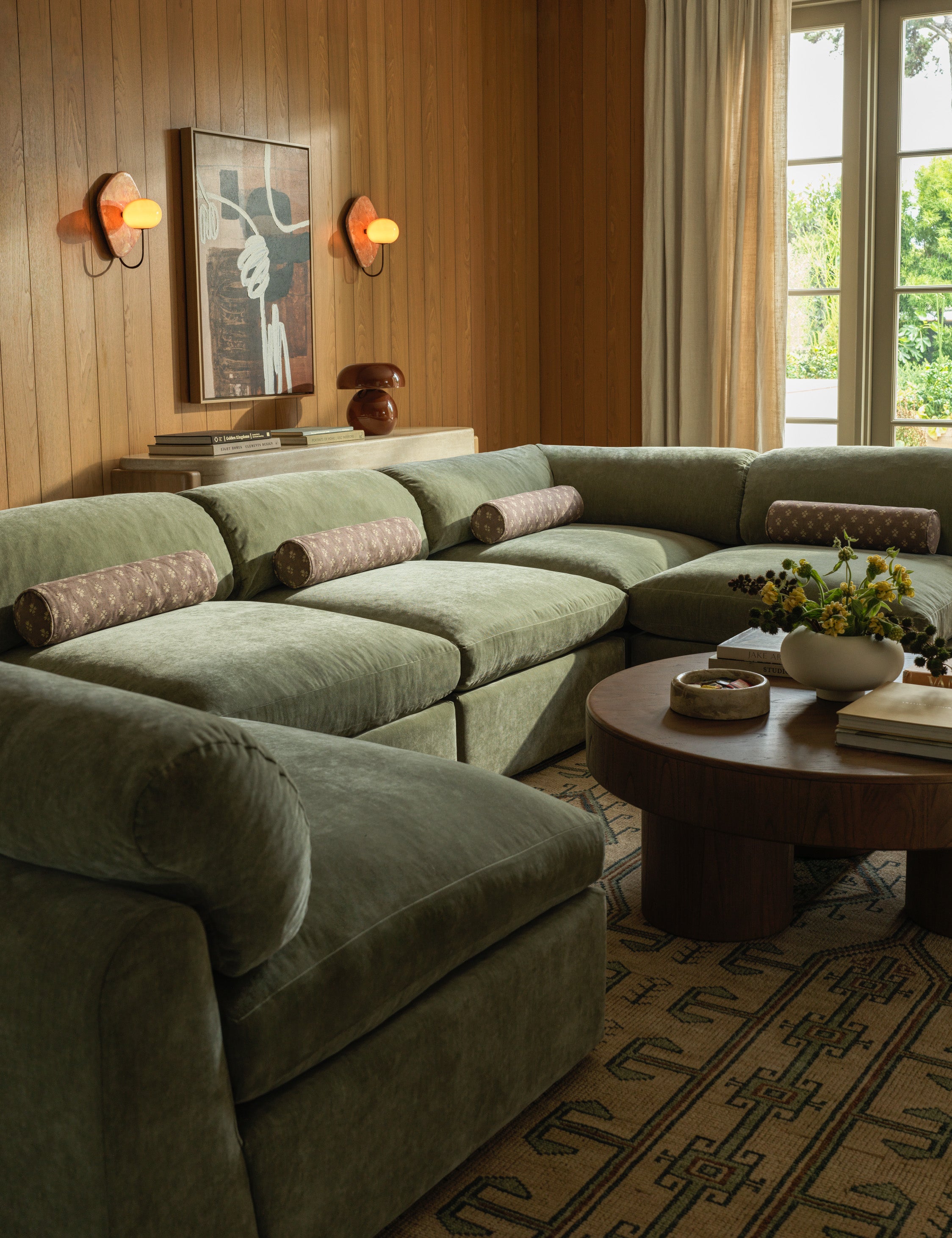 Calm interior styled with thoughtful decorative details