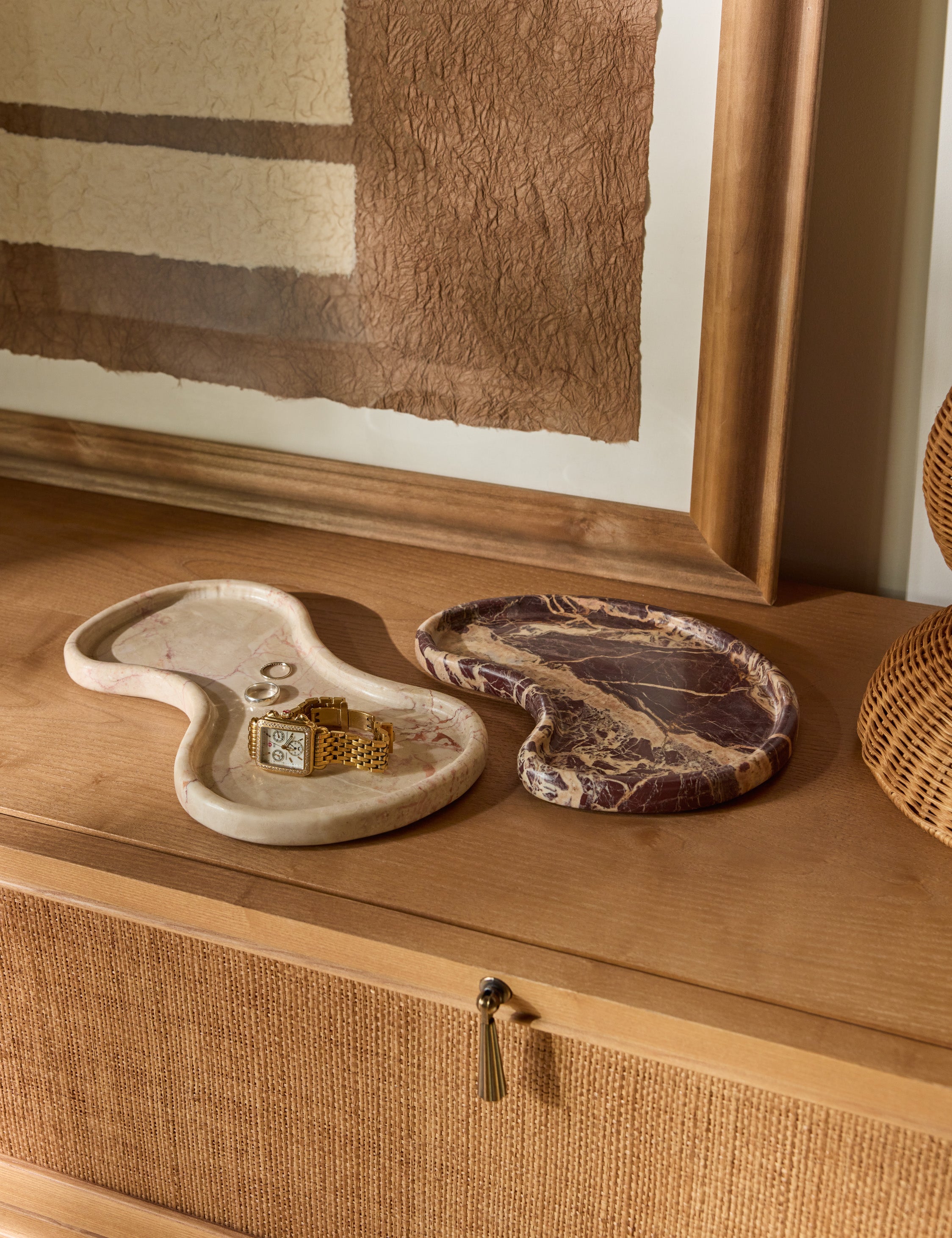 Decorative trays and boxes for everyday spaces