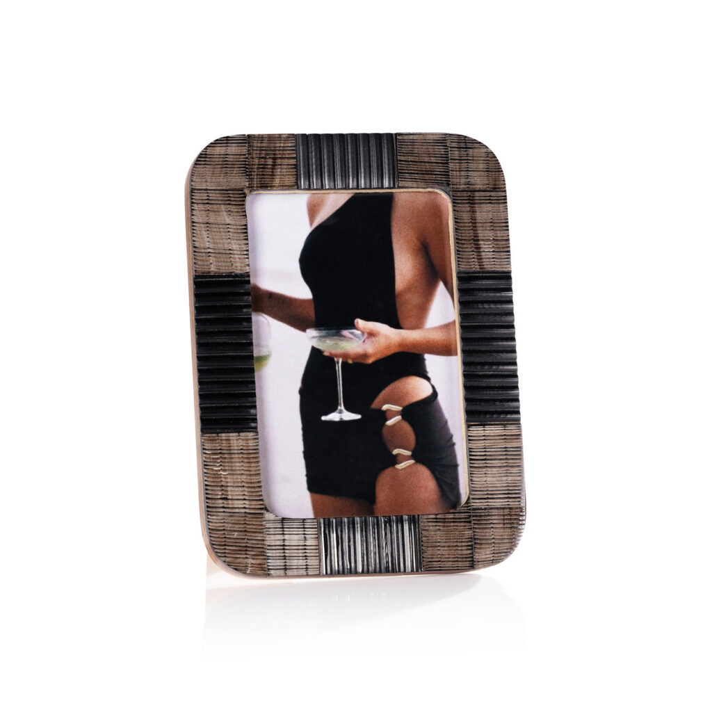 Black Chiseled Horn Photo Frame